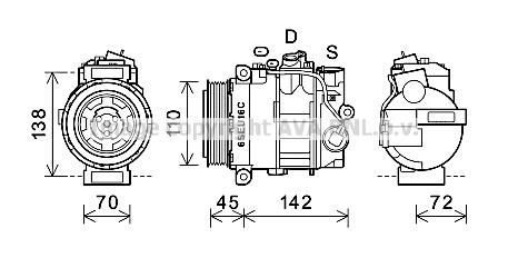 AVA MSAK614 Compressor, air conditioning MSAK614