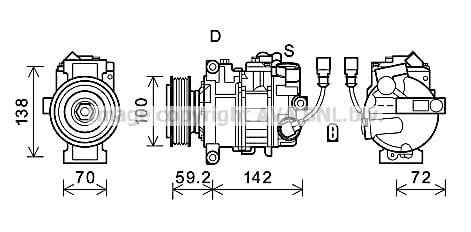 AVA VWK385 Compressor, air conditioning VWK385