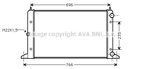 AVA VNA2134 Radiator, engine cooling VNA2134