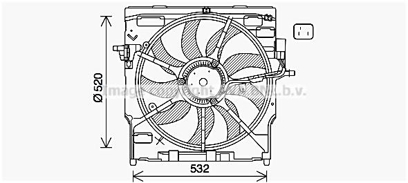 AVA BW7563 Fan, radiator BW7563