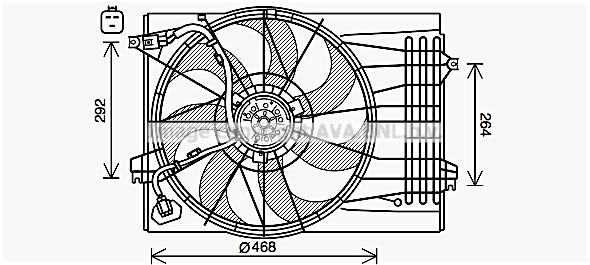 AVA HY7572 Fan, radiator HY7572