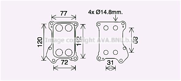 AVA OL3688 Oil Cooler, engine oil OL3688