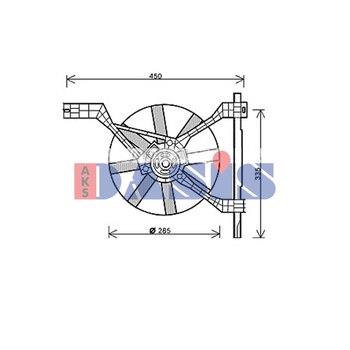 Dasis 128187N Hub, engine cooling fan wheel 128187N