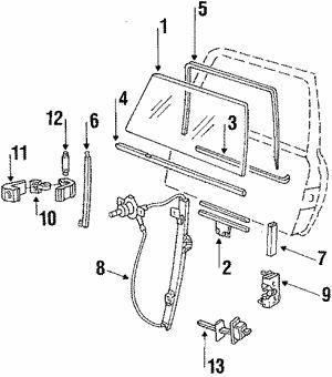 VAG 191 837 571 A Floating shoe for power window 191837571A