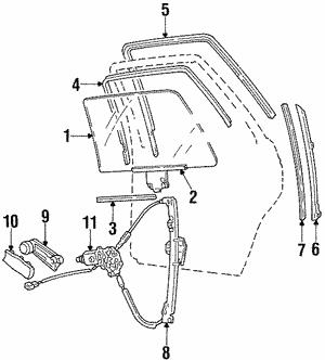 VAG 357 845 205 Door glass 357845205