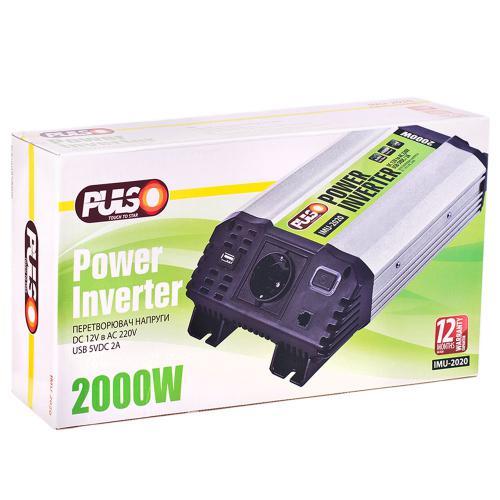Voltage converter (inverter) PULSO IMU-2020, 12V-220V, 2000W, USB-5VDC 2A (IMU-2020) Pulso IMU-2020