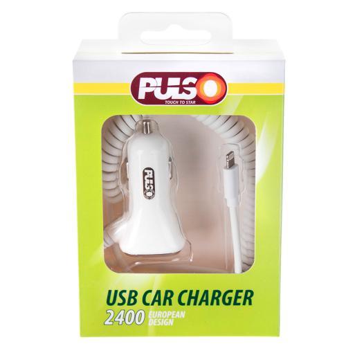 Pulso Car charger PULSO C-2407W 1USB + iphone (12&#x2F;24V - 5V 2,4A) – price