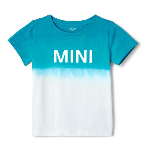 80142445645 BMW Mini T-Shirt Kids Dip-Dye, White/Blue, 116cm.