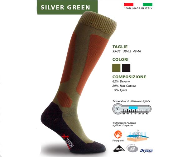 X Tech Socks Silver Olive 43&#x2F;46 X Tech XT-SCKS-SG-43&#x2F;46
