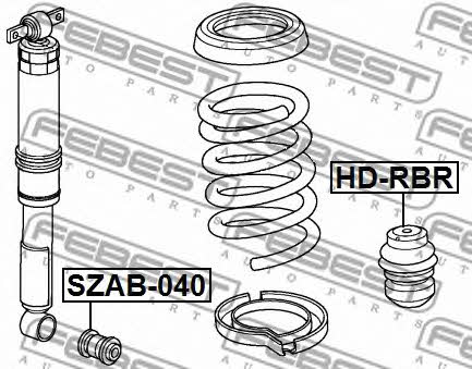 Rear shock absorber bump Febest HD-RBR