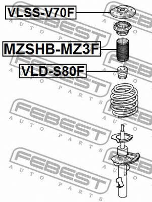 Front shock absorber bump Febest VLD-S80F