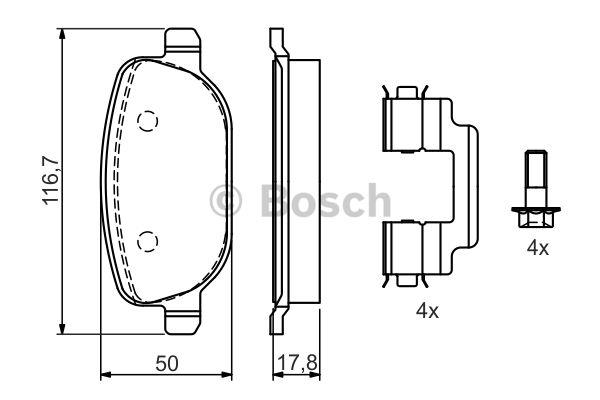 Bosch Brake pad set – price 163 PLN