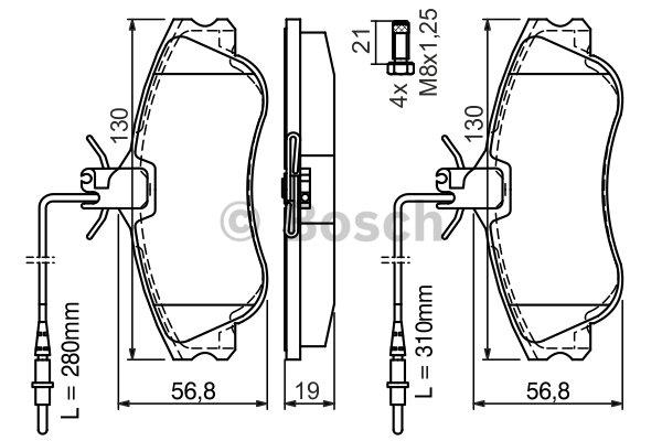Bosch Brake pad set – price 125 PLN
