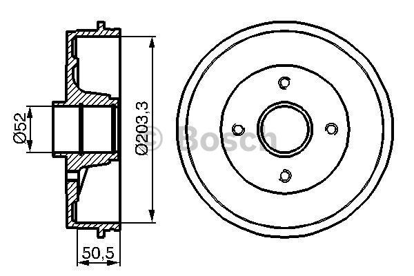 Bosch Rear brake drum – price 205 PLN