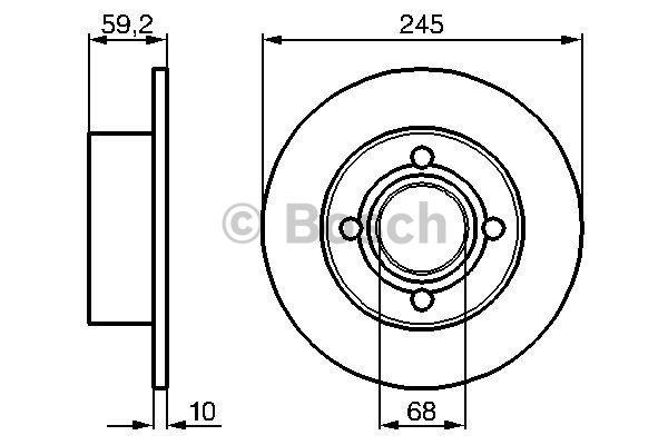Rear solid brake disc Bosch 0 986 478 019