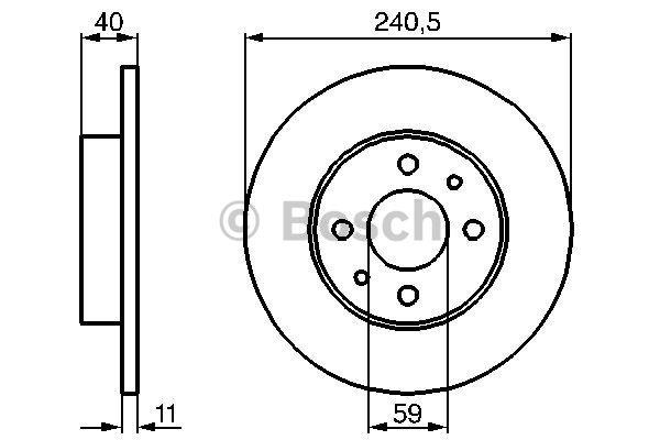 Unventilated brake disc Bosch 0 986 478 342