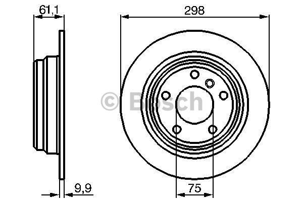 Bosch Rear brake disc, non-ventilated – price 147 PLN