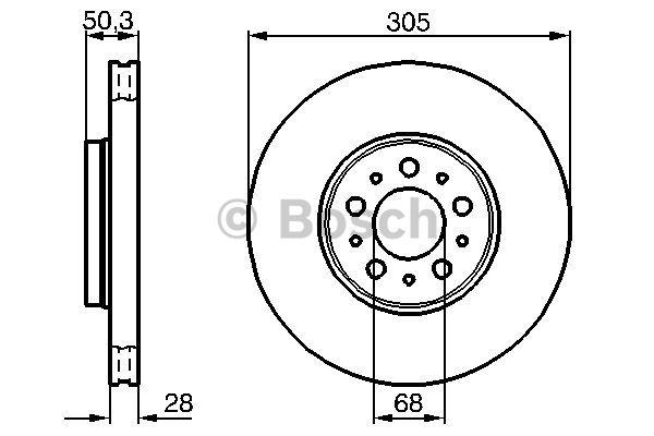 Bosch Front brake disc ventilated – price