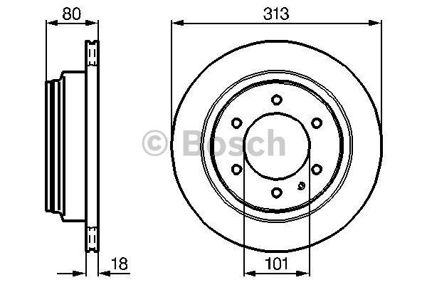 Bosch Rear ventilated brake disc – price 187 PLN