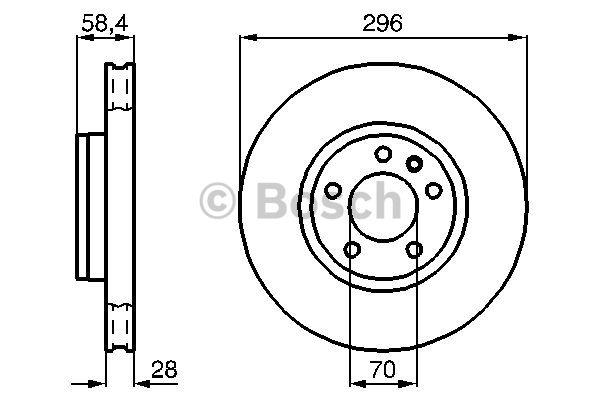 Front brake disc ventilated Bosch 0 986 478 593