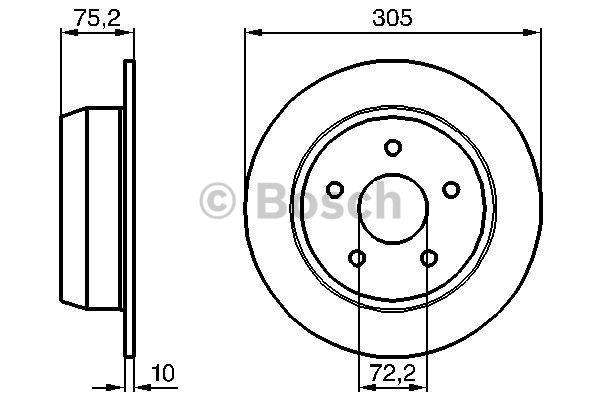 Rear solid brake disc Bosch 0 986 478 771