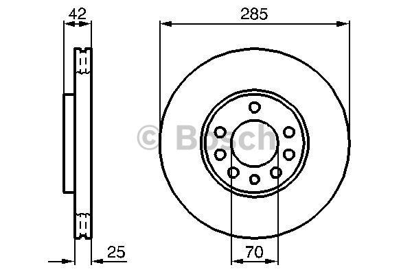 Front brake disc ventilated Bosch 0 986 479 107