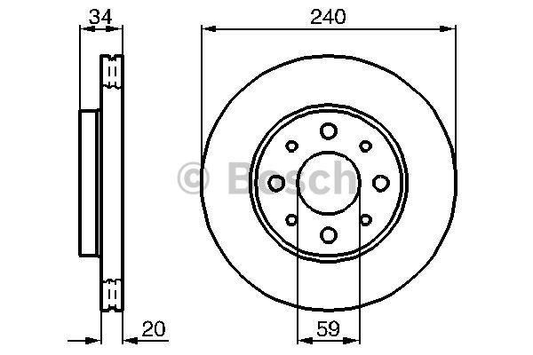 Front brake disc ventilated Bosch 0 986 479 121