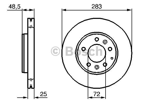 Front vented brake disc Bosch 0 986 479 132