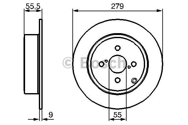 Bosch Rear solid brake disc – price 154 PLN