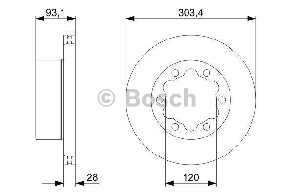 Bosch Rear ventilated brake disc – price 254 PLN