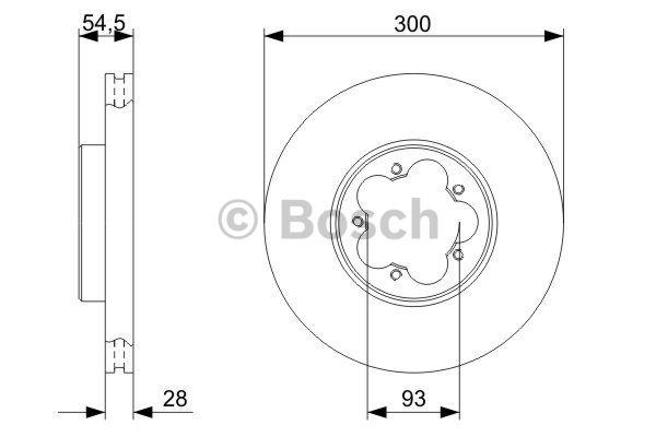 Front vented brake disc Bosch 0 986 479 307