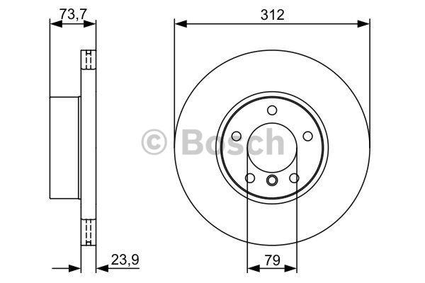 Front vented brake disc Bosch 0 986 479 381
