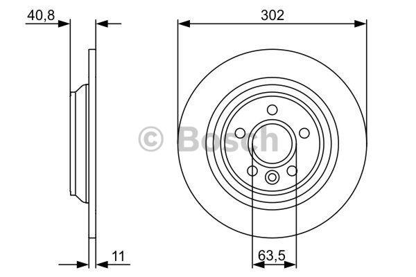 Rear solid brake disc Bosch 0 986 479 397