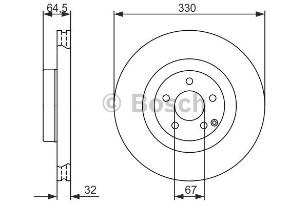 Bosch Front brake disc ventilated – price 276 PLN