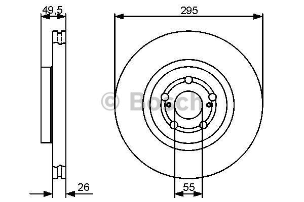 Bosch Front vented brake disc – price 263 PLN