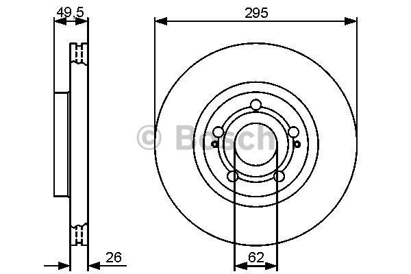 Bosch Front vented brake disc – price 258 PLN
