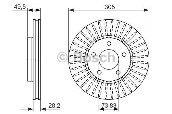 Bosch Front vented brake disc – price 275 PLN