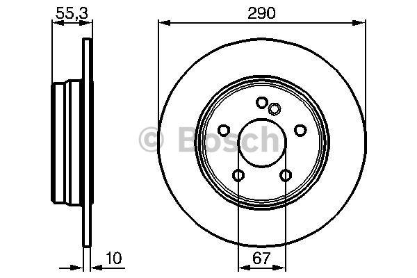 Rear brake disc, non-ventilated Bosch 0 986 479 B41