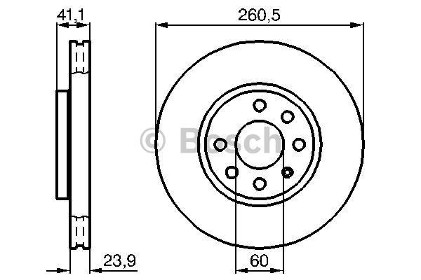 Bosch Front brake disc ventilated – price 136 PLN