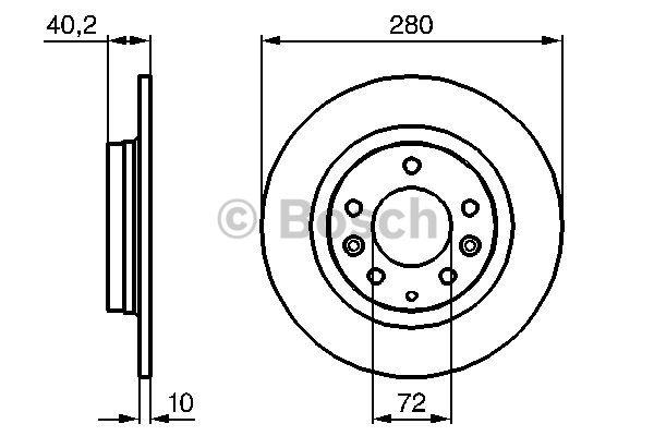 Bosch Rear brake disc, non-ventilated – price 171 PLN