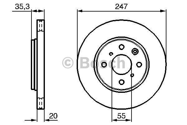Front brake disc ventilated Bosch 0 986 479 B91