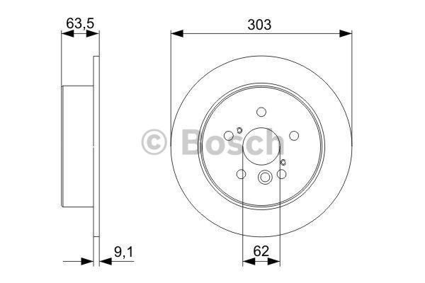 Bosch Rear solid brake disc – price 197 PLN
