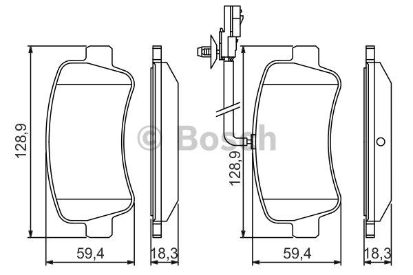 Rear brake pad set Bosch 0 986 494 500