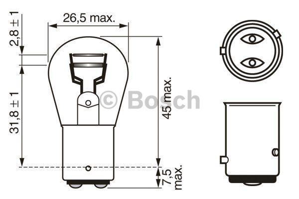 Glow bulb P21/4W 12V 21/4W Bosch 1 987 302 215