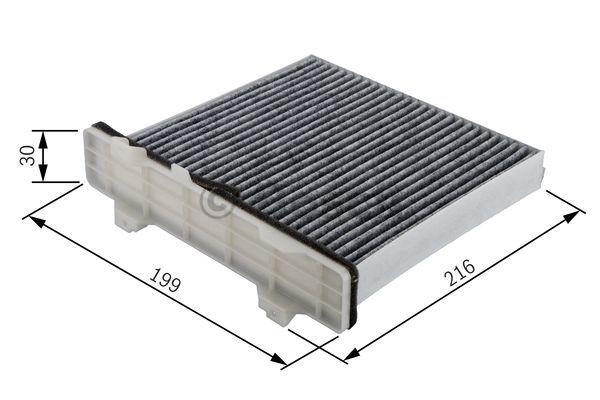 Cabin filter with activated carbon Bosch 1 987 432 426