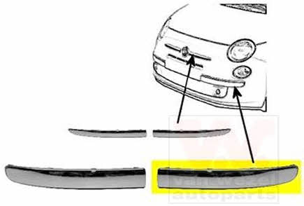 Bumper moulding Fiat 500: 1604581 Van Wezel Trim front bumper left