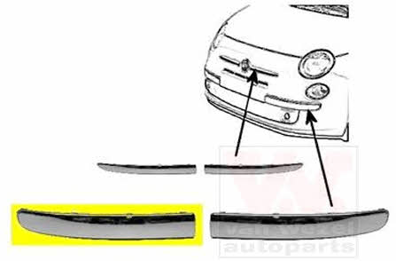 Bumper moulding Fiat 500: 1604582 Van Wezel Trim front bumper right
