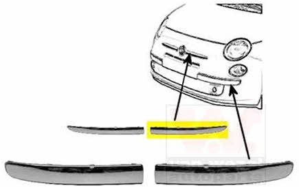 1604583 Van Wezel Trim front bumper left