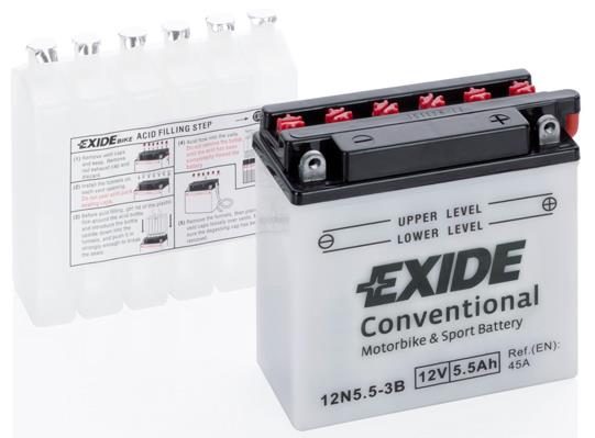 Exide 12N5.5-3B Battery Exide Conventional 12V 5,5AH 420A(EN) R+ 12N553B