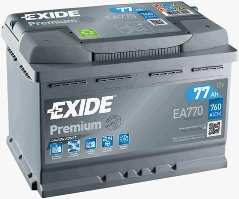 Exide EA770 Battery Exide Premium 12V 77AH 760A(EN) R+ EA770